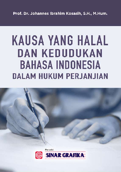 Cover Buku Kausa yang Halal dan Kedudukan Bahasa Indonesia dalam Hukum Perjanjian