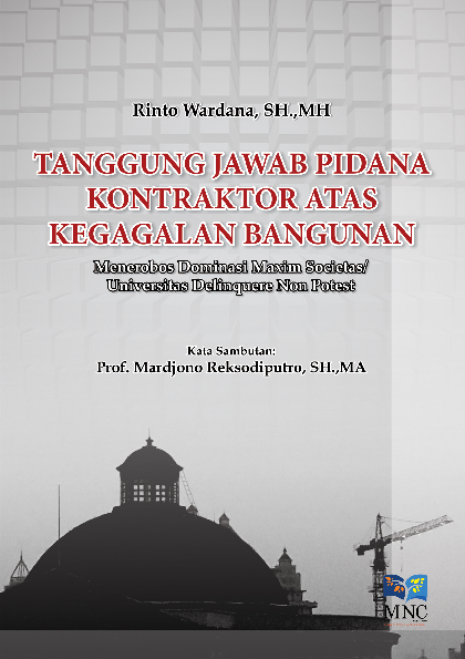 Cover Buku Tanggung Jawab Pidana Kontaraktor Atas Kegagalan Bangunan