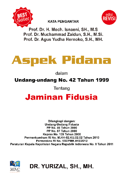 Cover Buku Aspek Pidana dalan Undang-Undang No 42 tahun 1999 Tentang Jaminan Fidusia ed. Revisi