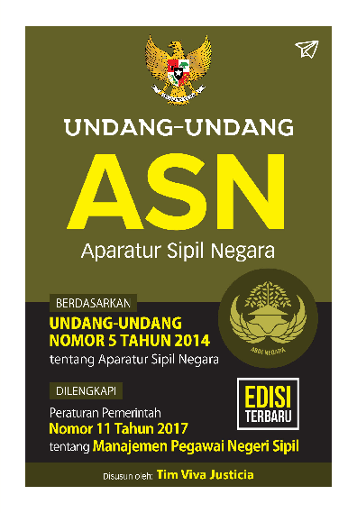 Cover Buku Undang-undang ASN aparatur sipil negara