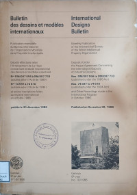 Image of Bulletin des dessins et modeles internationaux : international designs bulletin