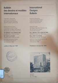 Image of Bulletin des dessins et modeles internationaux : international designs bulletin