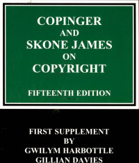 Copinger and scone james on copyright : First supplement to the fifteenth edition