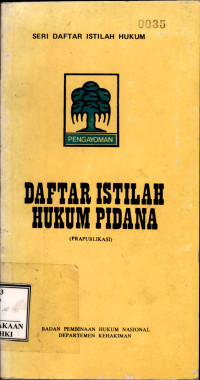 Image of Daftar istilah hukum pidana ( prapublikasi )