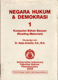 Image of Negara hukum & demokrasi 1 : kumpulan bahan bacaan (reading materials)