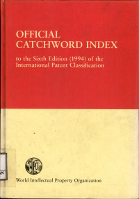 Image of Official catchword index : to the sixth edition (1994) of the international patent classification