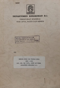 Image of Rencana kerja dan program kerja 1992-1993 Dit. Jen. Hak Cipta, Paten dan Merek Departemen Kehakiman RI