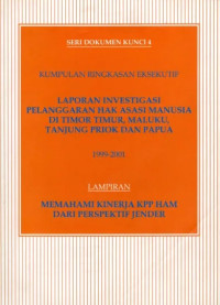 Laporan investigasi pelanggaran hak asasi manusia di Timor, Maluku, Tanjung Priok dan Papua. 1999 - 2001