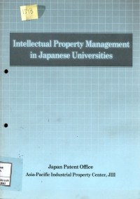 Intellectual property management in Japanese Universities, 2008