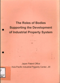 The roles of bodies supporting the development of industrial property system