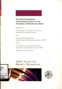 Image of Joint recommendation concerninf provisions on the protection of well-known marks