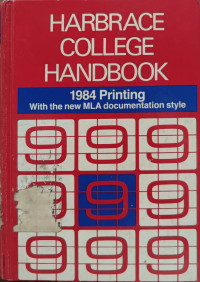 Image of Harbrace college handbook 1984 printing : with the new MLA documantation style