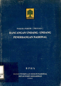 Image of Pokok-pokok (prinsip) : rancangan undang-undang penerbangan nasional