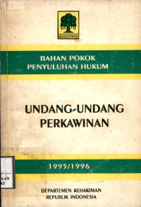 Image of Bahan pokok penyuluhan hukum : undang-undang perkawinan