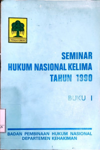 Image of Seminar hukum nasional kelima tahun 1990. Buku I