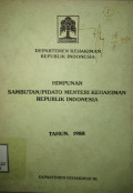 Himpunan sambutan/pidato menteri kehakiman republik Indonesia tahun 1988