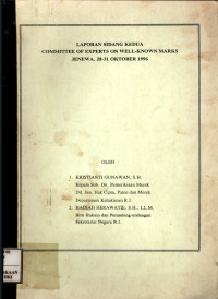 Laporan sidang kedua committee of expert on well-known marks