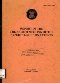 Image of Report of the, the eight meeting of the experts group on patens