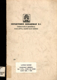 Laporan tahunan direktorat jenderal hak cipta, paten dan merek