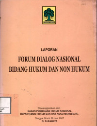 Image of Laporan forum dialog nasional bidang hukum dan non hukum