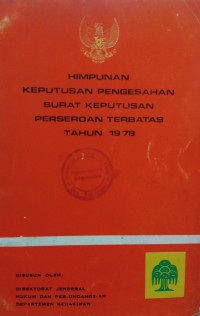 Image of Himpunan keputusan pengesahan surat keputusan perseroan terbatas tahun 1978