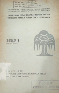 Undang-undang tentang perjataan berbagai penetapan presiden  dan peraturan sabagai undang-undang