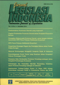 Image of Jurnal legislasi indonesia vol.10 no.4 Desember 2013