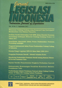 Jurnal legislasi indonesia vol.10 no.3 September 2013