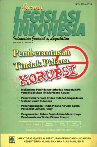 Image of Jurnal legislasi indonesia : pemberantasan tindak pidana korupsi