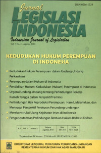 Jurnal legislasi indonesia : kedudukan hukum perempuan di indonesia