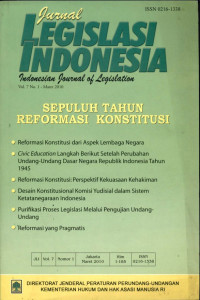Image of Jurnal legislasi indonesia : sepuluh tahun reformasi konstitusi
