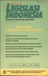 Jurnal legislasi indonesia : kajian teknis peraturan perundang-undangan