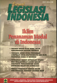 Image of Jurnal legislasi indonesia : iklim peneneman modal di indonesia