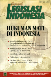 Jurnal legislasi indonesia : hukuman mati di indonesia