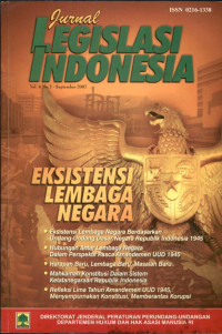 Jurnal legislasi indonesia : eksistensi lembaga negara