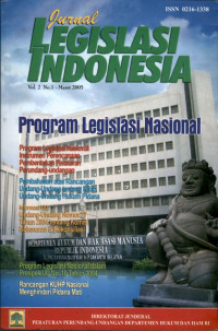 Jurnal legislasi indonesia : program legislasi nasional