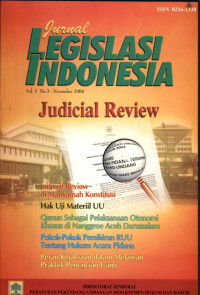 Jurnal legislasi indonesia : judicial review