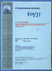 Image of Ccs 7 network test, operation and maintenance (tom) plan