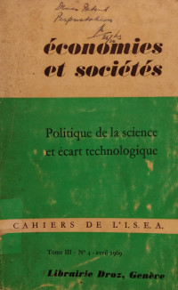 Image of Economies et societes : politique de la science et ecart technologique