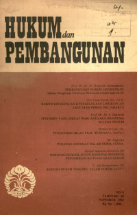 Hukum dan pembangunan no. 6 tahun ke-xi