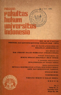 Makalah fakultas hukum universitas Indonesia no. 3 tahun ke-v nopember 1975