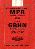 Ketetapan-ketetapan mpr republik Indonesia 1998 termasuk gbhn republik Indonesia 1998-2003