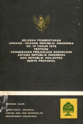 Sejarah pembentukan undang-undang republik Indonesia no. 10 tahun 1976 tentang pengesahan perjanjian ekstradisi antara republik Indonesia dan republik Philippina serta protokol