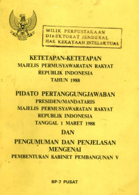 Ketetapan-ketetapan majelis permusyawaratan rakyat republik Indonesia tahun 1988