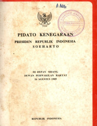 Pidato kenegaraan presiden republik Indonesia Soeharto di depan sidang dewan perwakilan rakyat 16 Agustus 1989