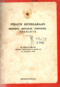 Pidato kenegaraan presiden republik Indonesia Soeharto di depan sidang dewan perwakilan rakyat 16 Agustus 1991