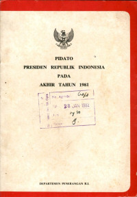 Pidato presiden republik Indonesia pada akhir tahun 1981