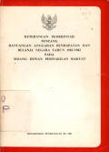 Keterangan pemerintah tentang rancangan anggaran pendapatan dan belanja negara tahun 1981/1982 pada sidang dewa perwakilan rakyat