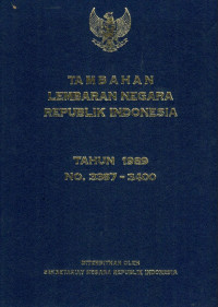 Tambahan lembaran negara republik Indonesia : tahun 1989 no. 3387-3400