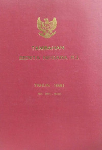 Image of Tambahan berita negara ri : tahun 1981 no. 851-900